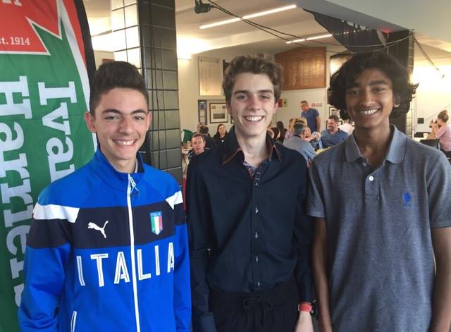 Current young athletes, Andrew, Justin and Josh enjoying the night.