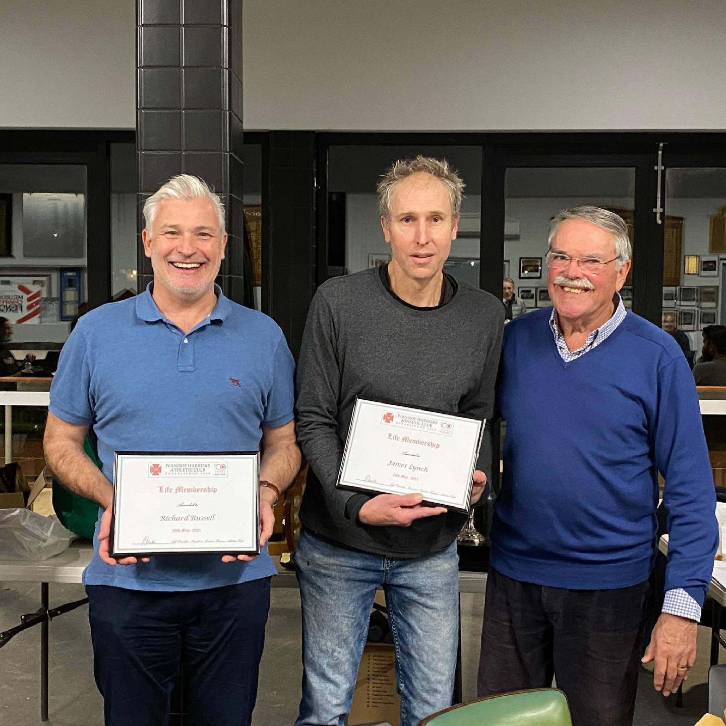 Life memberships awarded to Richard Russell and James Lynch